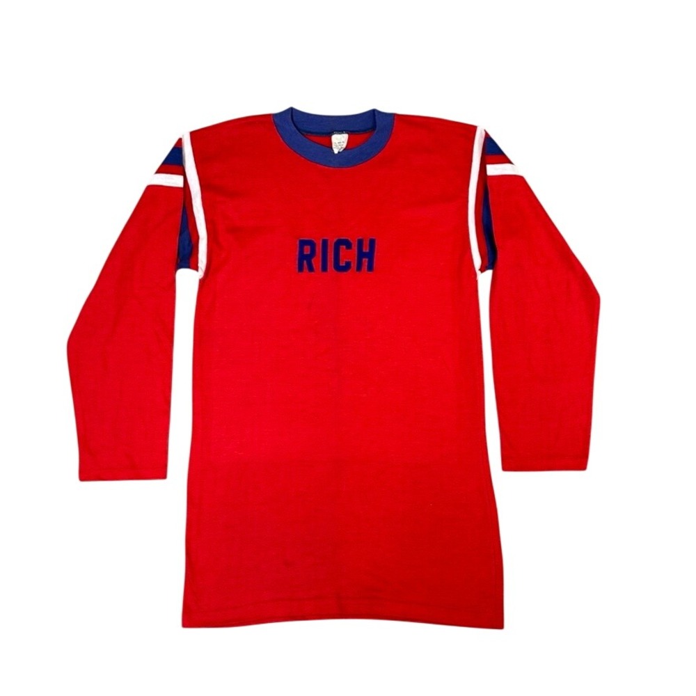 Vintage 70s Rich Dieter Red Long Sleeve Jersey Shirt Large 42-44 Retro Sport